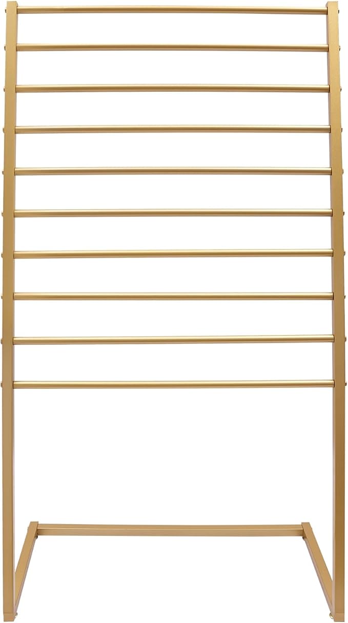 Scarf Display Stand, 10 Tier Metal Scarf Holder Organizer, Scarf Hanger Scarf Holder Scarf Organizer Belt Organizer Pants Rack Scarf Rack for Commercial Clothing Retail Store (Gold, 80cm)
