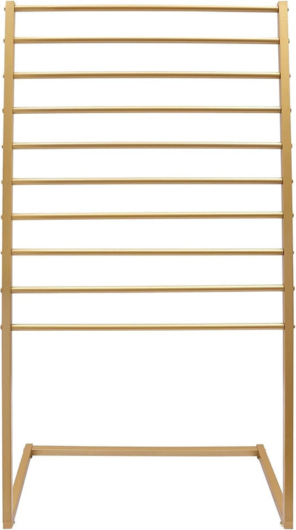 Scarf Display Stand, 10 Tier Metal Scarf Holder Organizer, Scarf Hanger Scarf Holder Scarf Organizer Belt Organizer Pants Rack Scarf Rack for Commercial Clothing Retail Store (Gold, 80cm)