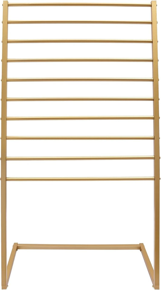 Scarf Display Stand, 10 Tier Metal Scarf Holder Organizer, Scarf Hanger Scarf Holder Scarf Organizer Belt Organizer Pants Rack Scarf Rack for Commercial Clothing Retail Store (Gold, 80cm)