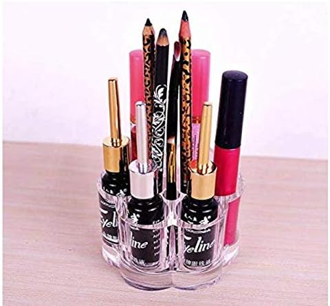 Acrylic Lipstick Makeup Storage Organizer- Makeup Brush Holder with 7 Individual Slot Organizers for Brushes Nail Polish Essential Oils Eyeshadow Pens