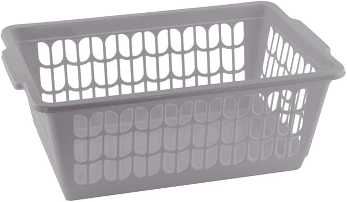 YBM HOME Plastic Perforated Storage Basket Bin Office Drawer, Shelf Desktop Countertop Tray Organizer 32-1188 (1, grey)