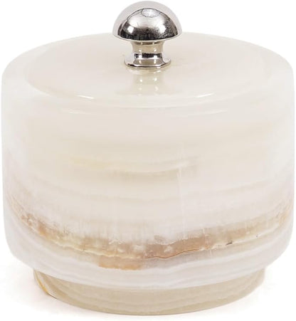 Radicaln Marble Salt Cellar with Lid 3" White Onyx Handmade Salt Box & Spice Jar for Kitchen Counter, Ideal Salt Holder, Sugar Bowl & Salt Dish, Salt Container For Housewarming Gift & Kitchen Decor