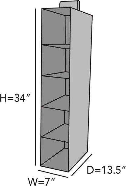 Covermates Keepsakes Hanging Shoe Organizer Set – Heavy Duty Closet Shelves for Shoes, Sweaters, and Accessories – Includes Trays with Dividers – Vertical Wardrobe Storage, Grey Heather
