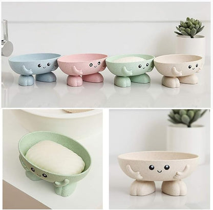 Soap Holder, Cute Soap Dish, Creative Lovely Bar Soap Tray Counter for Shower Bathroom Kitchen Countertop - Beige