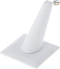 Plymor White Faux Leather Ring Finger Display, Single on Square Base, 2.125" W x 2.125" D x 2.375" H (Pack of 12)