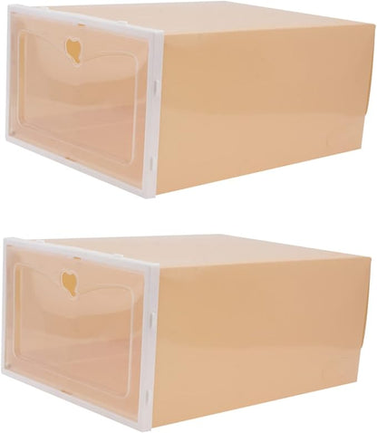 Cabilock Shoe Box for Men 2 Pack Storage Containers Thick Plastic Waterproof Easy to View Access