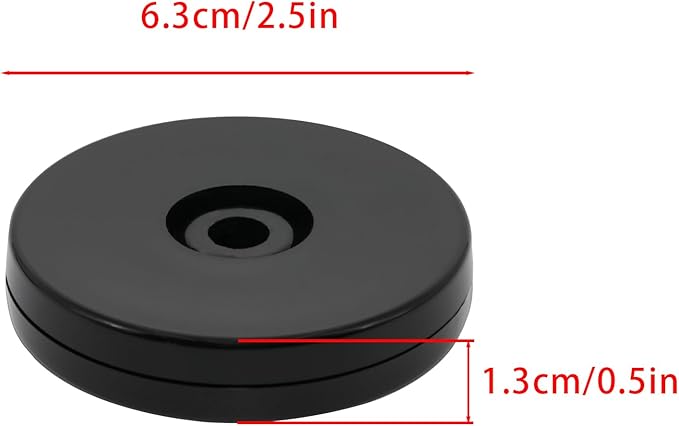 4 Pcs Black 2.5 inch Acrylic Lazy Susan Rotating Turntable Organizer Bearings - Round Swivel Plate for Spice Rack, Table, Cake, Kitchen Pantry