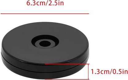 4 Pcs Black 2.5 inch Acrylic Lazy Susan Rotating Turntable Organizer Bearings - Round Swivel Plate for Spice Rack, Table, Cake, Kitchen Pantry