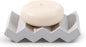 Self Draining Bar Soap Holder Diatomite Soap Dish Fast Drying Soap Saver Small Sponge Caddy for Shower, Bathroom, Kitchen Sink, Light Grey