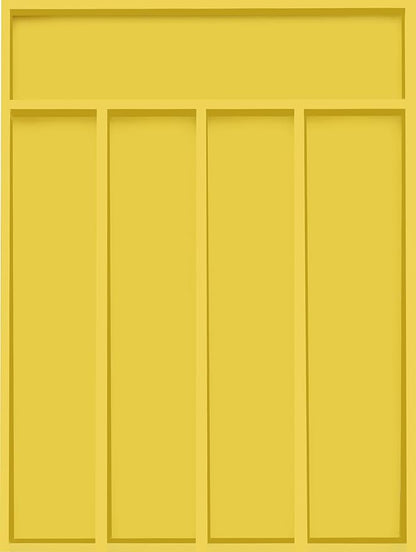 Utopia Kitchen Silverware Organizer, Bamboo Utensil Drawer Organizer for Cutlery, Utensils & Flatware (5 Compartment, Yellow) Pack of 1