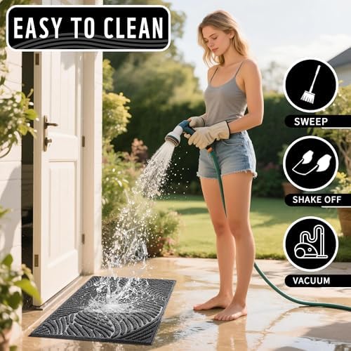 Yimobra Doormat Outdoor Entrance 36x24, Non-Slip Indoor Mat, Dark Grey - Image 5