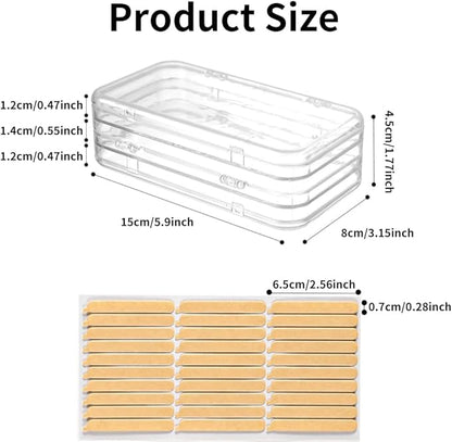 Tri-Fold Press On Nail Organizer Case, Press on Nail Storage Box Acrylic Nail Display Box Clear Nails Packaging Storage Case with Adhesive Strips for Fake Nail Home Travel Use