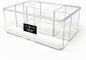 Isaac Jacobs 5-Compartment Clear Acrylic Organizer (10” L x 7” W x 4” H), Makeup Brush Holder, Tall Slot, Multi-Sectional Tray, Storage Solution for Makeup, School, Crafts, Office Supplies & More