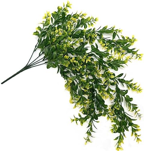 PASYOU Fake Hanging Vines, Artificial Plants Plastic Leaves Faux Vine Greenery Ivy Plant for Indoor Outdoor Garden Office Bathroom Decor Wedding Party Christmas Baskets DIY Decoration Yellow 2 Pack - Image 3
