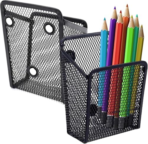 Magnetic Pen Holder for Whiteboard, 2 Pack Magnetic Marker Holder, Black by RingBinder