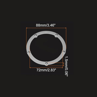MECCANIXITY 3.5inch Rotating Swivel Stand with Steel Ball Bearings Annular Lazy Susan Base Turntable for Kitchen Corner Cabinets, 88 x 72mm White Pack of 6