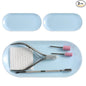 3Pcs Manicure Tools Storage Tray, Oval Plastic Storage Dish Nail Art Accessory Display Trays, Jewelry Rhinestone Organizer Plate, Makeup Cosmetic Nail Decorations Storages Plate（Blue）