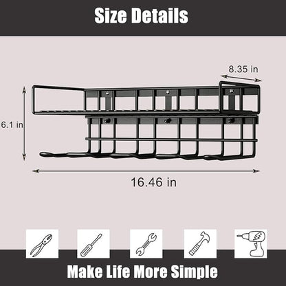 AZERPIAN Tool Organizer Heavy Duty Power Wall Mount for Drill and Cordless Tools Heavy Duty Rack for Garage Organization Workshop Pegboard (1 Layers 4 Slots)