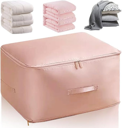 Ultra Space Saving Self Compression Organizer, 2024 New Propositiony Ultra Space Saving Self Compression, Storage Tote for Space Saving Compression Moving Organizer Bags for Blankets (Pink, X-Large)