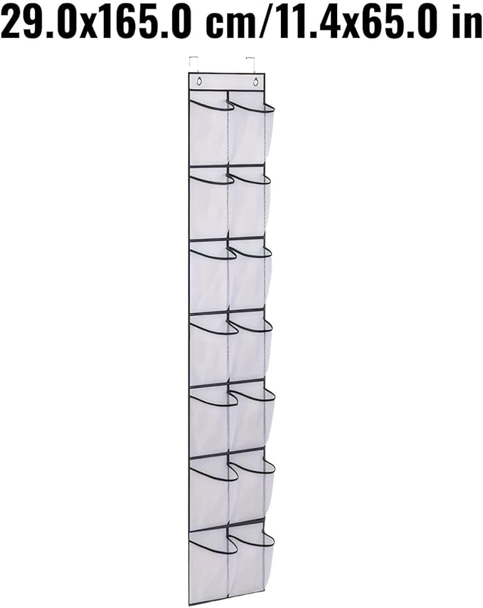 Over the Door Shoe Organizer for Bedroom Door with Multiple Pockets - Hanging Shoe Storage Bag Caddy