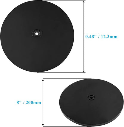 Jersvims 2Pcs 8 Inch Acrylic Turntable Platter, Black Turntable Organizer Round Rotating Plate for Kitchen Pantry Cabinet Desk Rack Spice Cake Cookie Decorating