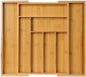 Kitchen Drawer Organizer Expandable Bamboo, Utensil Organizer for Kitchen Drawer, Adjustable Silverware Organizer Tray 13–19.6”, Wooden Cutlery Drawer Organizer, Deep Compartments