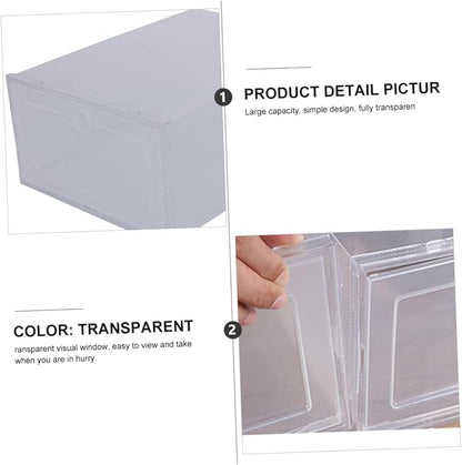 6pcs Transparent Shoe Storage Box Clamshell Design Capacity Plastic Organizer for Home and Closet Easy Access Sneaker Case