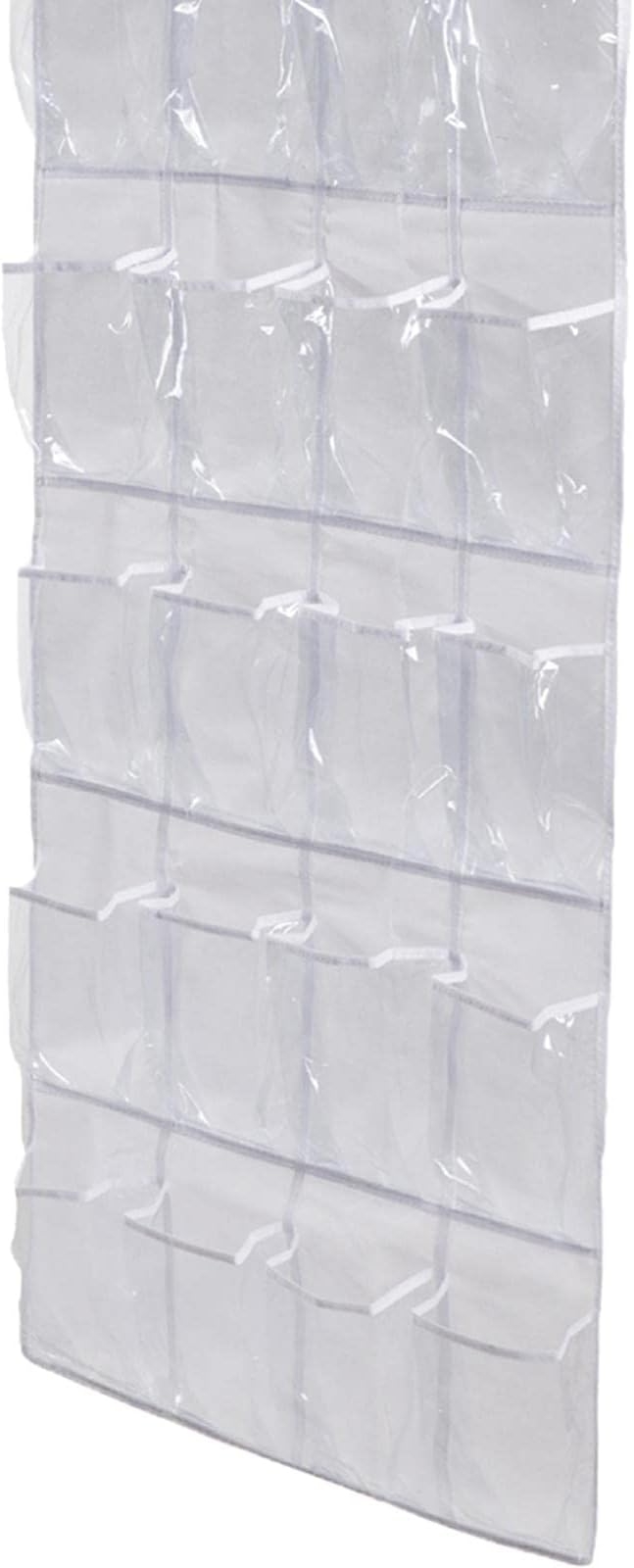 Baoblaze Over The Door Shoe Organizer Hanging with 24 Pockets Shoe Rack Holder Storage Hanger for Closet Door for Men Women Boys Kids, White
