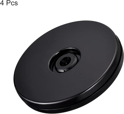 MECCANIXITY 3inch Rotating Swivel Stand with Steel Ball Bearings Lazy Susan Base Turntable for Kitchen Corner Cabinets, Black Pack of 4
