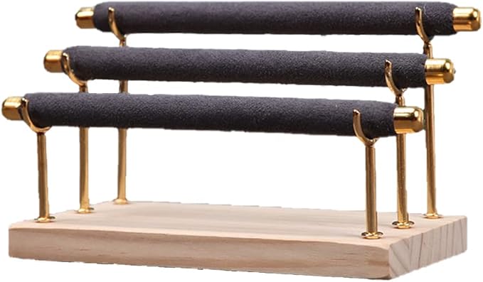 Magik 1-2 Ring Display Holder Detachable Tier Rack Jewelry Storage Organizer Tower (3 Layers, Gray)