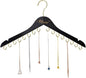 NICEDREAM Custom Name Necklace Holder Jewelry Hanger Bracelet Holder with 16 Hooks Personalized Name Necklace Organizer Wooden Hanging Jewelry Holder Gift for Her Women Girls Mom (Black)