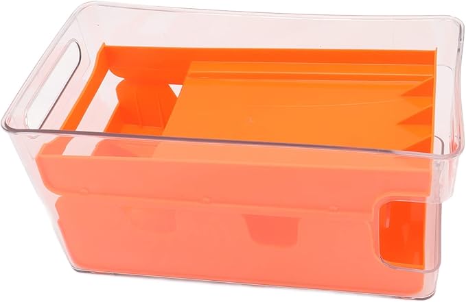 Soda Can Organizer, 2 Tier Drink Organizer for Fridge Drink Dispenser for Fridge Soda Organizer for Refrigerator Can Holders for Fridge Can Rack Organizer for Pantry(Orange)