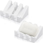 Cunhill 2 Pieces Silicone Soap Dish Self Draining Soap Dish Shower Waterfall Bar Soap Holder Tray with Drain Soap Saver for Kitchen Bathroom Accessories (Bright White)