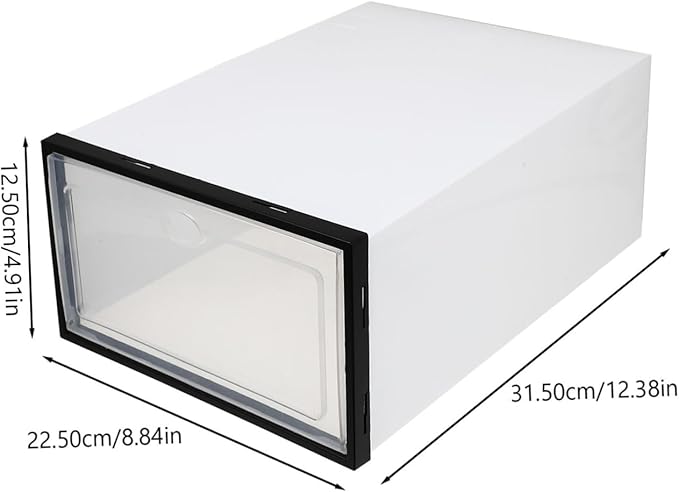 MAGICLULU 4pcs Transparent Plastic Shoeboxes for Shoes Storage Multifunctional Thicken Design Organizing Box for Home Black Frame for Men s Footwear