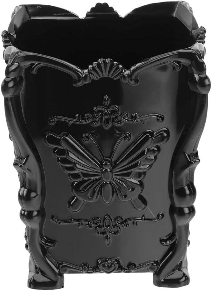 GALPADA Butterfly Decorated Makeup Brush Holder Acrylic Pot Cosmetic Brush Storage