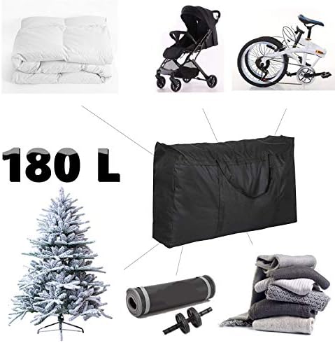 KXF Extra Large 180L Storage Bags with Handles Waterproof Durable Black Carry Bag Under Bed Organizer Duffelbag for Travel Moving Decorations Gym School - Image 3