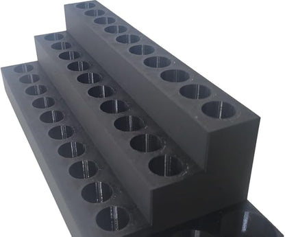 ScentB Perfume and Cologne Holder for New Vials | Holds 30 Spray Bottles and 3 Cases | Display ScentB Sprays | Bathroom Organization (Logo, Grey)