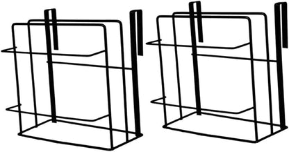 2Pcs Over Cabinet Door Towel Organizer Hanging Storage Rack for Cabinets for Kitchen Bathroom Space Saving for Duster Cloths Utensils