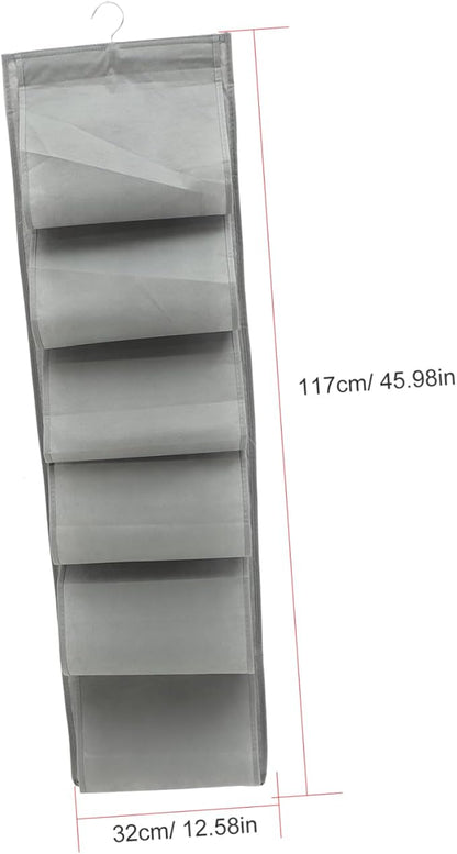 Hanging Shoe Storage Bag Organizer for Closet Multi-layer over Door Storage for Shoes Socks and Underwear Space-saving Gray Design for Bedroom Dorm Use