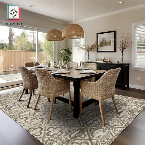 RUGSURE Washable Area Rugs, 3' x 5 ' - 1/6 Thick - Stain & Water Resistant Non-Slip - Perfect Resistant Rug for Living Room, Bedroom, Nursery, Pet & Child Friendly, Vibrant Colors Rugs, Brown - Image 4