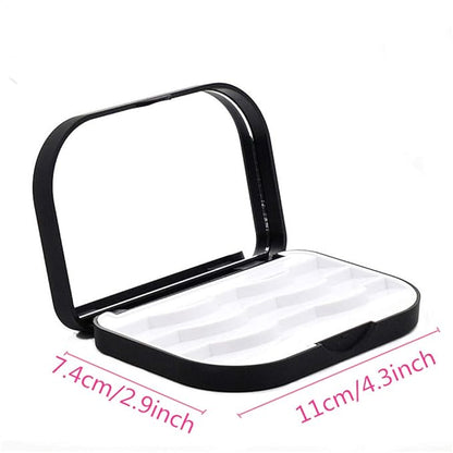 False Eyelash Case Lash Case Organizer Lash Container Box Empty Cosmetic Case Magnetic Eyelashes Storage Box with Mirror, Eyelashes Packaging Travel Storage Box Eyelash Bag (Black)