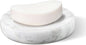 Natural Marble Soap Dish, Round Carrara White Jewelry Dish, Limestone Shower Soap Holder, Modern Stone Sponge Holder, Bar Soap Saver Tray for Bathroom, Kitchen, Easy to Clean