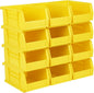 Hudson Exchange 7-1/2" x 4" x 3" (12 Pack) Plastic Stackable Storage Bin and Hanging Container, Yellow