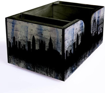 Bar Caddy - City Scene Design - 3 Compartment Caddy