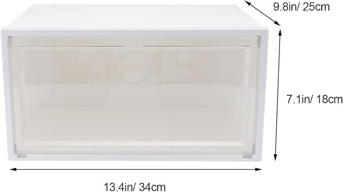Ciieeo Creative Plastic Shoe Box with Side-opening Lid, Large Capacity 34x18x25cm Dustproof and Anti-oxidation Shoe Storage Organizer for Home and Entryway