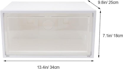 Ciieeo Creative Plastic Shoe Box with Side-opening Lid, Large Capacity 34x18x25cm Dustproof and Anti-oxidation Shoe Storage Organizer for Home and Entryway