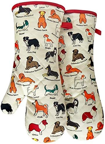Oven Mitts Cotton Fashion Cute Dog Design 1 Pair by REDLMLDETA