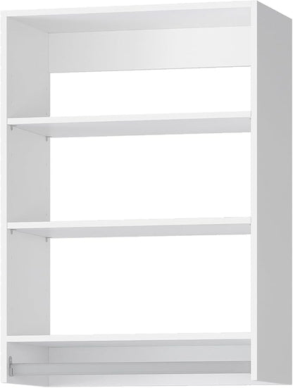 Medium Double Hanging Closet Unit, Modular Closet System, Wood Closet System Organizer with Storage for Walk In Closets, Clothing Rack Closet for Hanging Clothes, Bedroom, White, 31.5"W