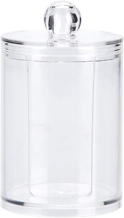 Stylish Makeup Cotton Pad Holder - Clear Acrylic Organizer for Bathroom Canister, Store and Display Cotton Pads with Elegance