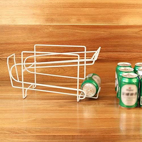 VALINK 2 Tier Metal Beverage Can Dispenser, Soda Can Dispenser Drink Beers Storage Rack Holder Pantry Kitchen Fridge Organizer Storage Container Iron Shelf for Kitchen Cabinet Pantry Countertop
